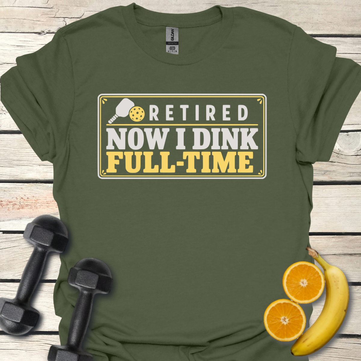 Retired Now I Dink Full-Time T-Shirt – Funny Pickleball Tee