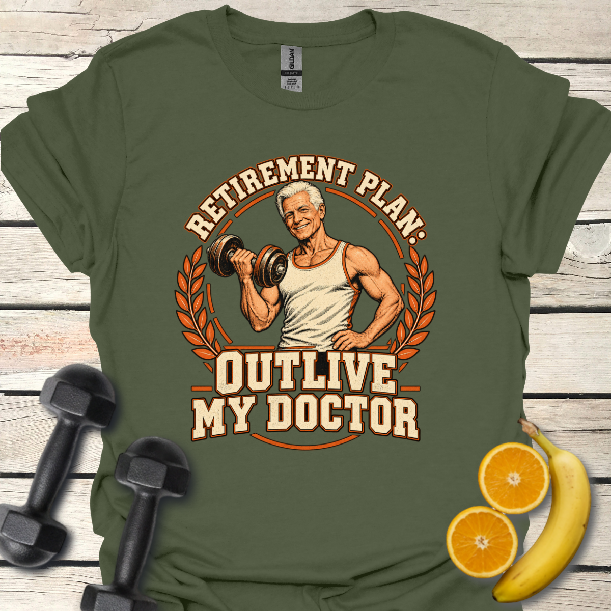 Retirement Plan Strength Badge T-Shirt – Gym Tee for Retirees