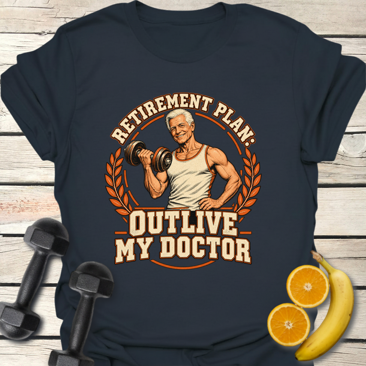 Retirement Plan Strength Badge T-Shirt – Gym Tee for Retirees