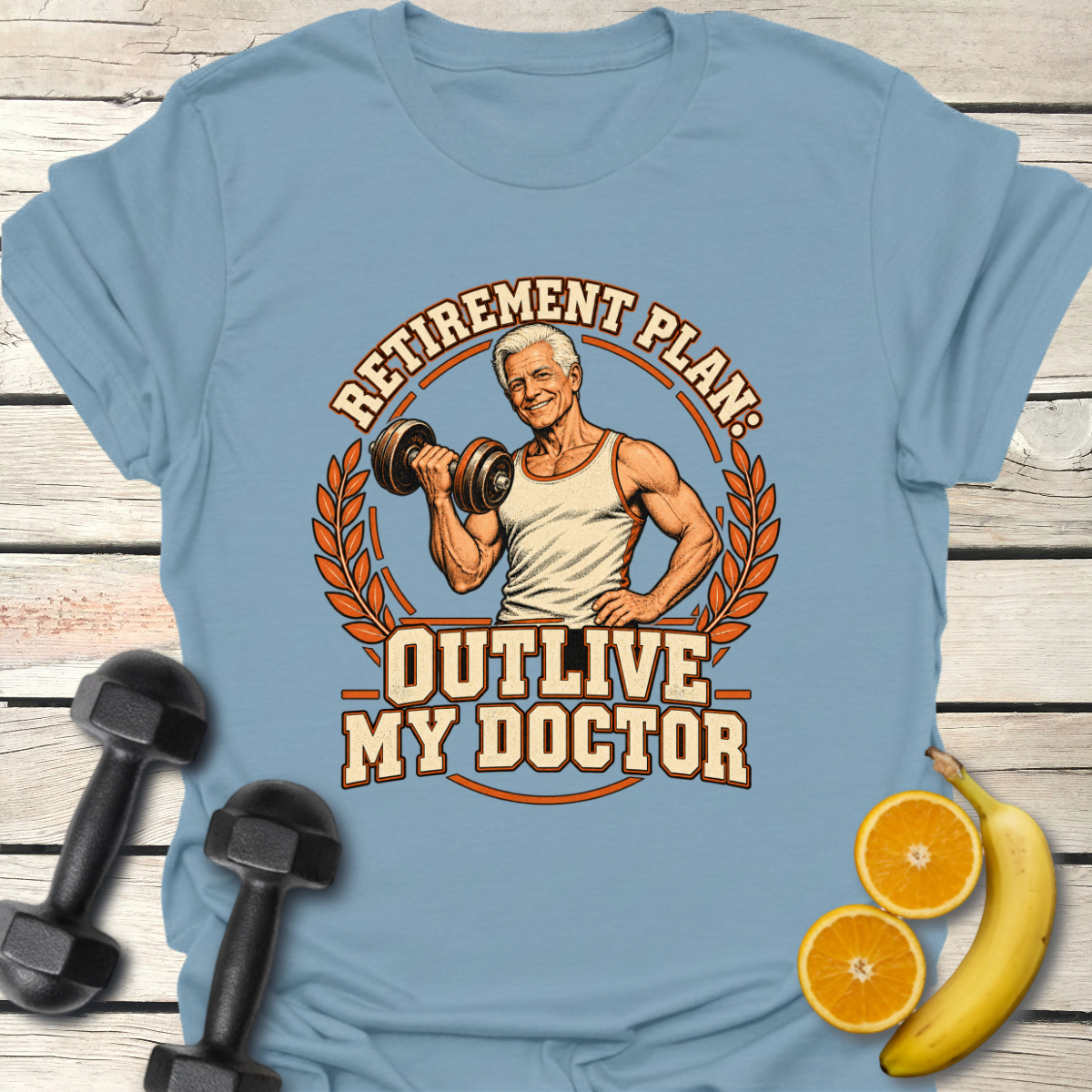Retirement Plan Strength Badge T-Shirt – Gym Tee for Retirees