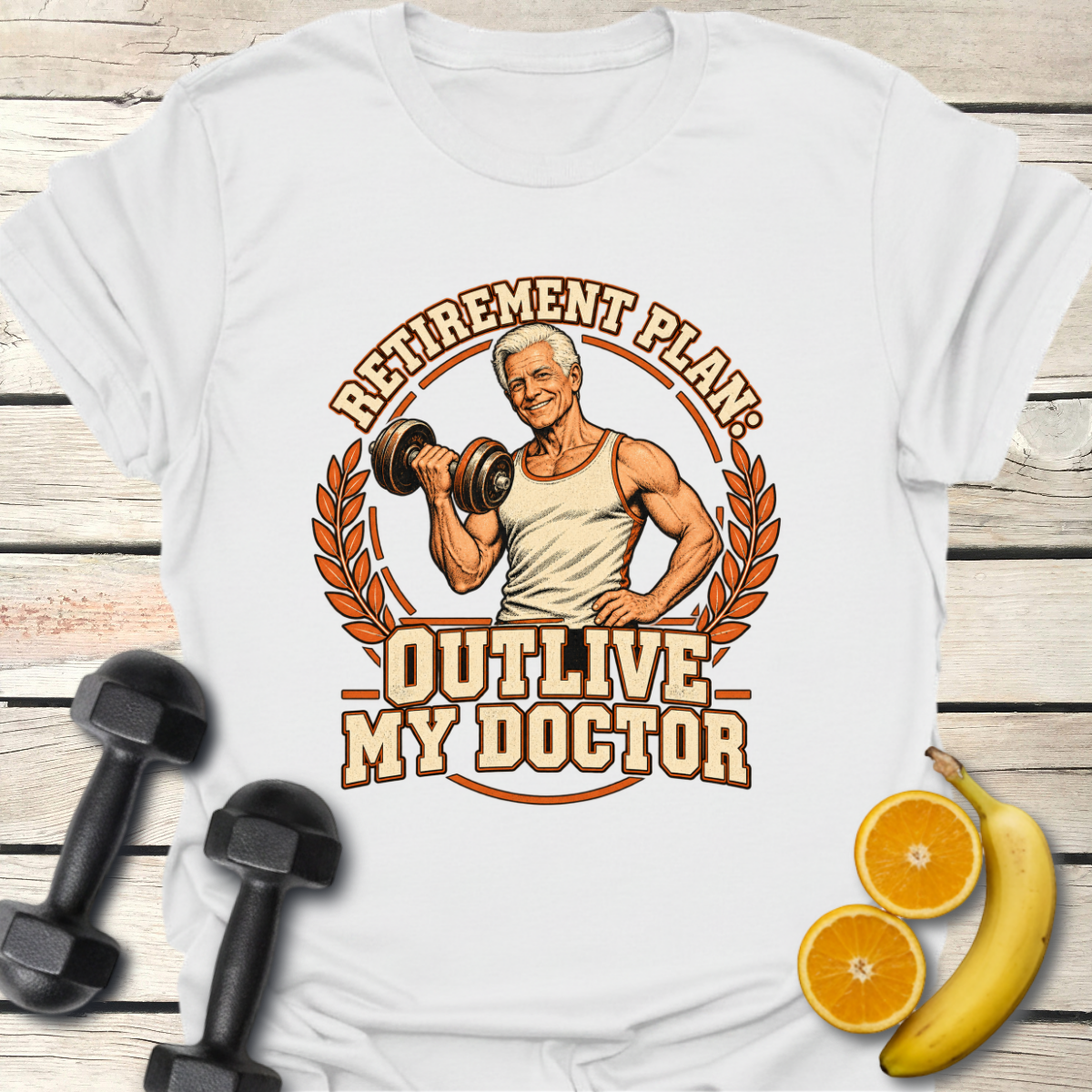 Retirement Plan Strength Badge T-Shirt – Gym Tee for Retirees