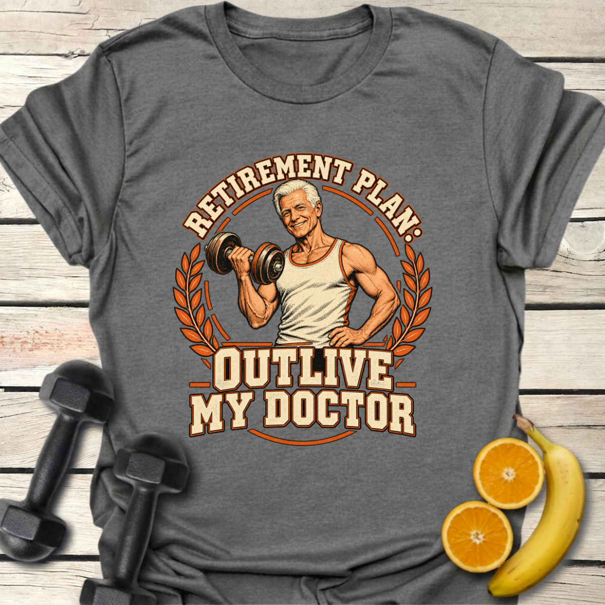 Retirement Plan Strength Badge T-Shirt – Gym Tee for Retirees