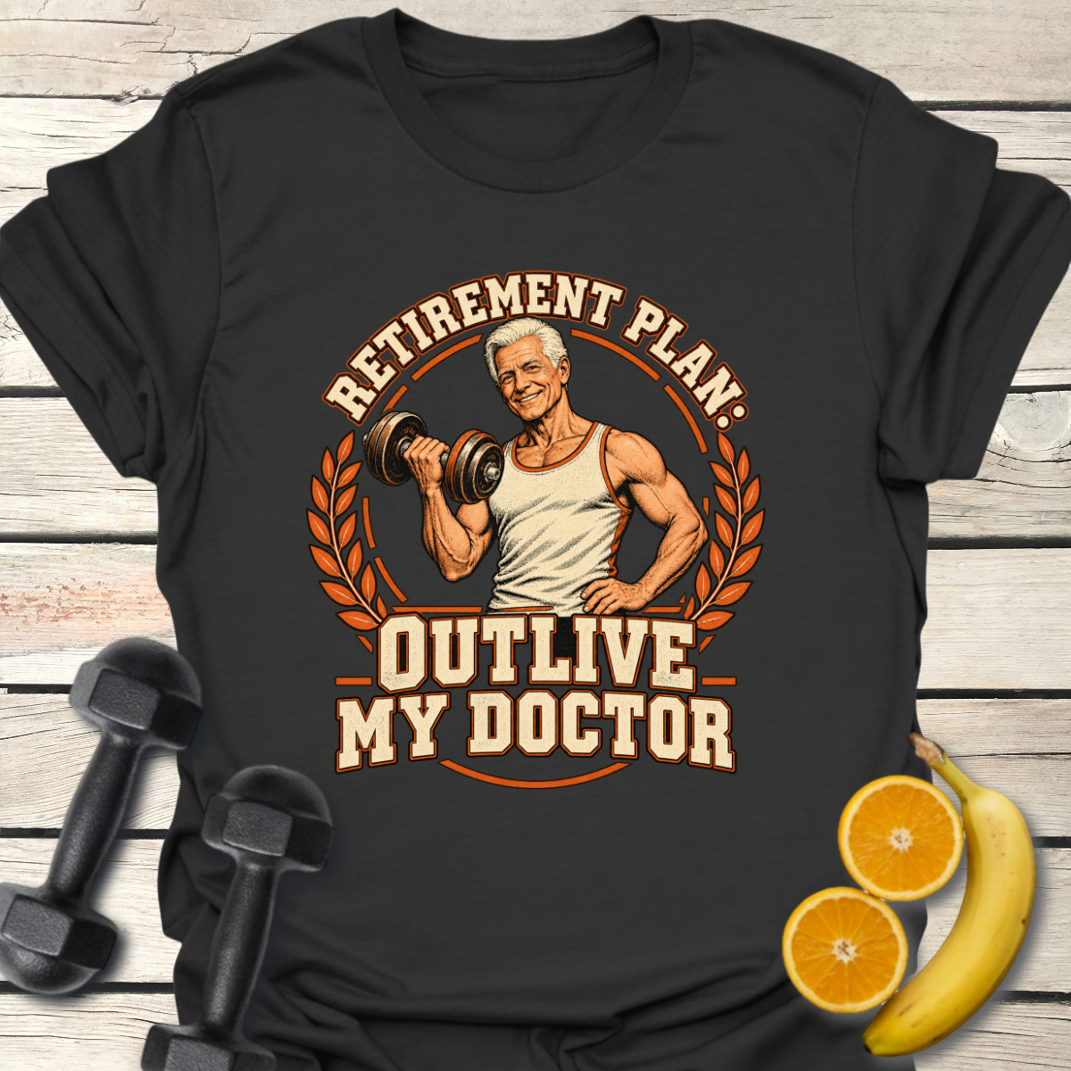 Retirement Plan Strength Badge T-Shirt – Gym Tee for Retirees