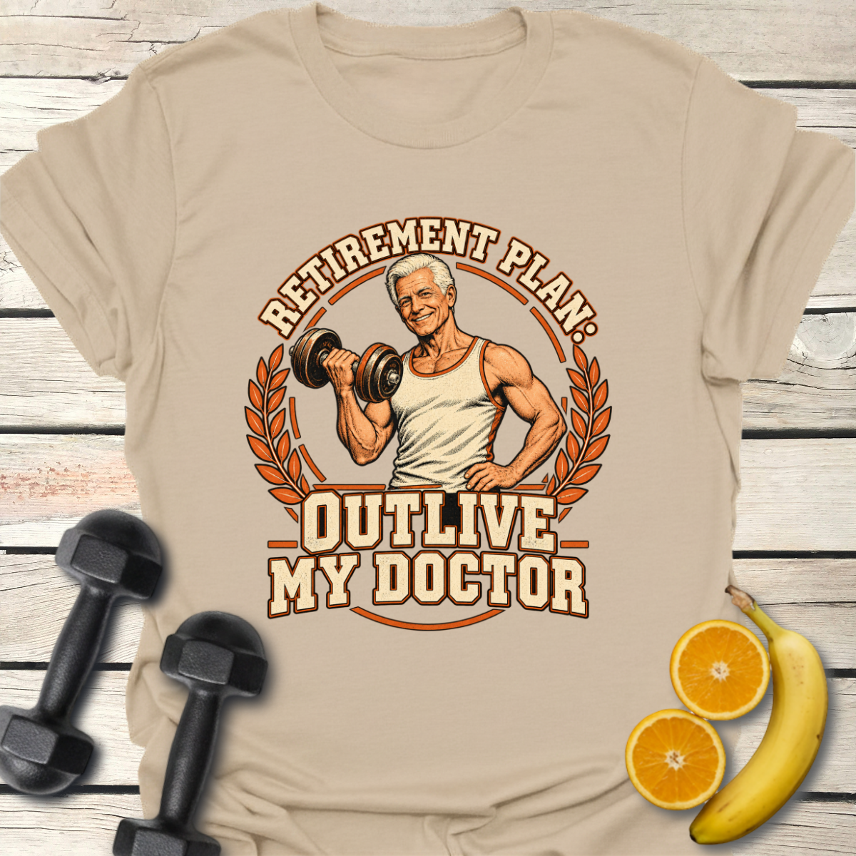 Retirement Plan Strength Badge T-Shirt – Gym Tee for Retirees