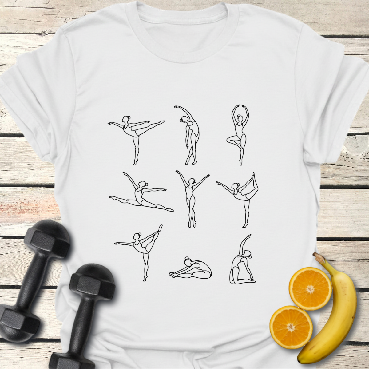 Womens Gymnastic Line Art T-Shirt